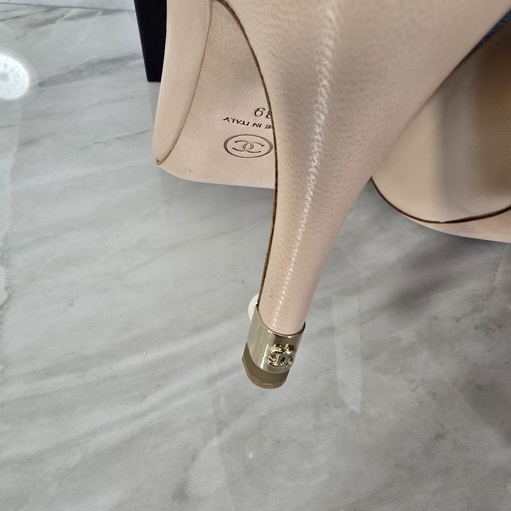 CHANEL Women's Peep Toe Heels - Blush - Picture 4 of 10